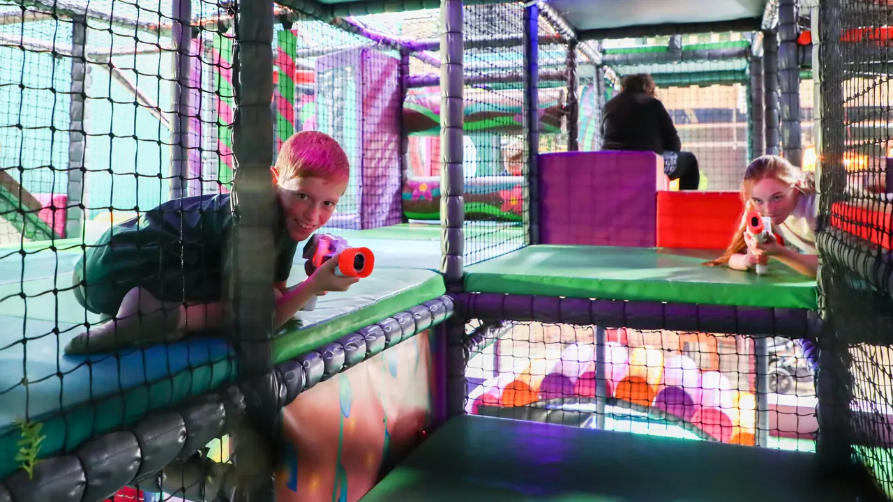Kids at a laser tag birthday party in West London