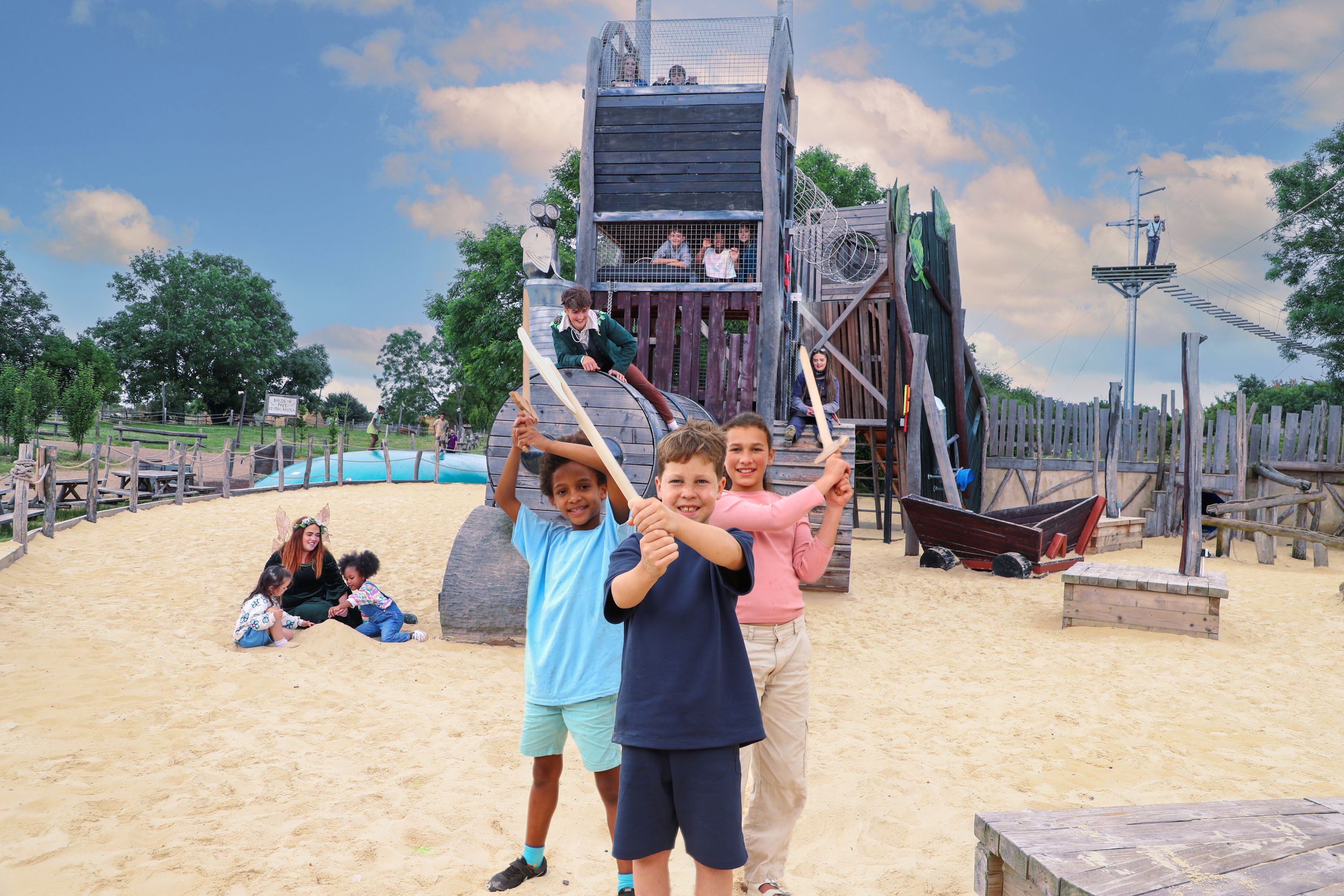 Kids enjoying outdoor play at Hobbledown Heath, one of the best things to do with kids in Hounslow