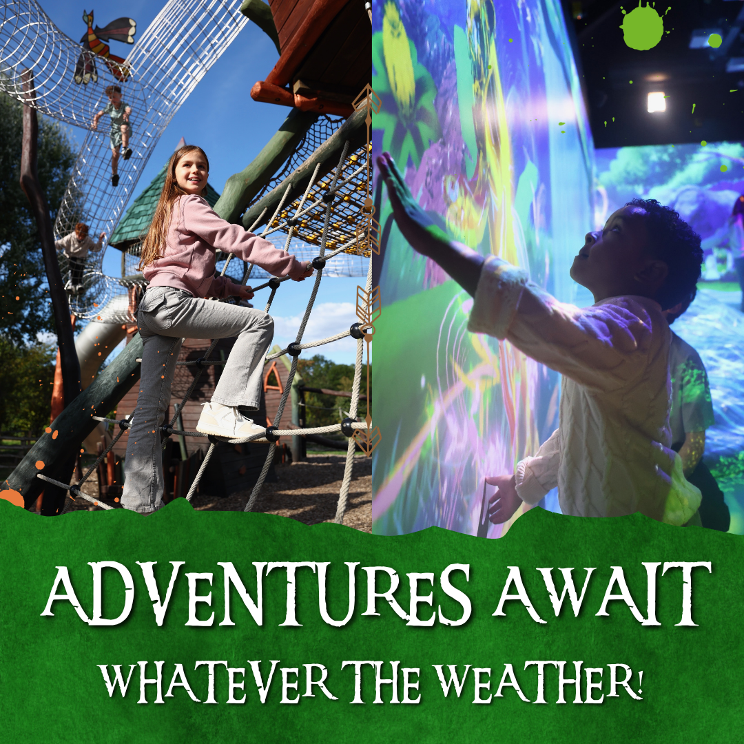 Kids climbing and exploring indoor interactive play at Hobbledown Epsom, a top family attraction in Surrey for all-weather days out.